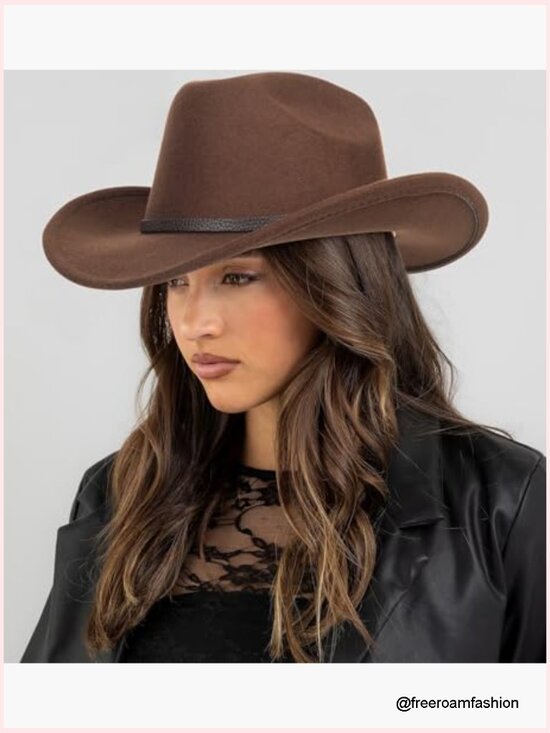 Western Cowboy Hat with Buckle Detailing Wide Brim Unisex main image 5